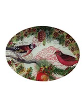Michel Design Works Soap Dish Trinket Tray Christmas Postal Red Bird Pine Cones - £14.86 GBP