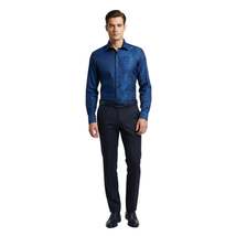 Men's JT MILANO by AVM Turkey Paisley Floral Shirt Slim Fit 6026-44 Navy/Royal image 6
