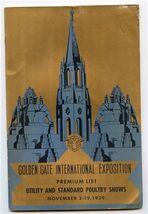 Golden Gate International Exposition Premium List 1939 Poultry San Franc... - $67.32