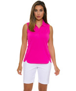 NWT Ladies EP Pro NY Rosa Hot Pink Petal Hem Detail Sleeveless Golf Shir... - €34,30 EUR