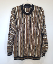 Vintage Protege Collection Striped Abstract Coogi Style Sweater Size Large USA - £37.37 GBP