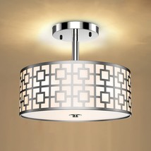 Dllt Semi Flush Mount Ceiling Light, 3-Light Modern Entry Light Fixture Ceiling - £51.95 GBP