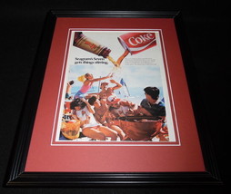 1984 Seagram&#39;s 7 &amp; Coca Cola Coke 11x14 Framed ORIGINAL Vintage Advertis... - $34.64