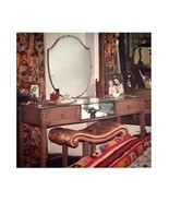 1920s Oak Vanity Mirrored Dressing Table &amp; Bench Painted Shabby Chic Fur... - $3,249.67 CAD