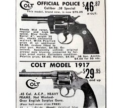 Colt Police Model 1917 Civil War Pistols 1964 Advertisement Revolvers DWEE15 - £15.70 GBP