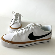 Nike Men Court Legacy Sneaker Shoes White Black Desert Ochre DH3162-100 Size 8.5 - £46.15 GBP