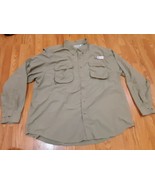 All American Fisherman Vented Fishing Shirt Mens Size 2XL Olive Long Sleeve - £16.98 GBP