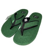 Sanuk Flip Flops Mens Green Astroturf Comfort Sandals Slippers Fur Real ... - £58.24 GBP