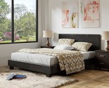 Furniture of America Rhinox Leatherette Platform Bed, California King, E... - $625.99