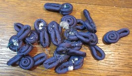 VINTAGE  LOT OF 63 NAVY BLUE FLOWER CLOTH BUTTONS - $9.72