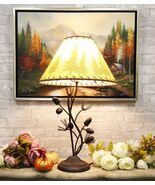 Large 27&quot;H Vintage Rustic Mountain Pinecone Pine Tree Needles Metal Tabl... - €92,18 EUR