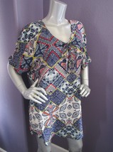 NWT Gypsy05 Bima Printed Silk Lace Front Dolman Sleeve Shift Mini Dress XS $242 - £19.39 GBP