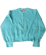 LILLY PULITZER Blue Cotton Knit Carrie Cardigan Sweater Girls 7 - £23.76 GBP