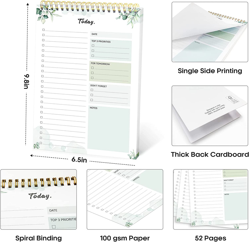 To Do List Pad - to Do List Notebook for Work with 52 Sheets, Undated Daily Plan Item image 6