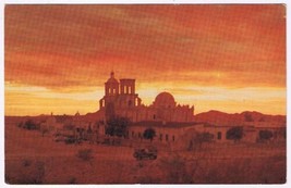 Postcard St Xavier Mission At Sunset Tucson Arizona - $2.96