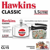 Hawkins Classic Aluminum Pressure Cooker 1.5-Litre CL15 - £46.82 GBP