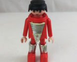 Vintage 1974 Geobra Playmobil Red Astronaut 3&quot; Toy Figure - $9.69