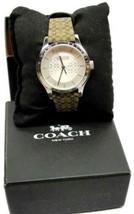 NWT COACH Women&#39;s Stainless Brown Classic Signature Strap Watch New Battery - £142.11 GBP