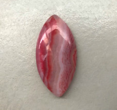 Red Banded agate 40x20mm, 20x40mm stone cab cabochon Marquise, stripe, orange - £4.78 GBP