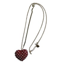 Pearly Red Heart Long Crystal Gold Tone - £148.89 GBP