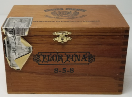 Empty Wood Cigar Box Arturo Fuente Flor Fina 8-5-8 Santiago Dominican Re... - $18.95