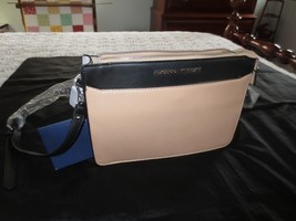 Nwt Adrienne Vittadini Black &amp; Tan Colorblock Collection Crossbody Purse - £27.35 GBP