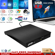 Portable Usb 3.0 External Cd Dvd Drive Burner Writer Player For Laptop C... - $31.99