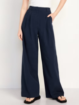Old Navy Poplin Super Wide-Leg Taylor Pants Womens 8 Tall Navy Blue NEW - $29.57