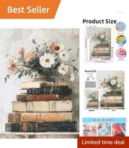 Elegant Book &amp; Flower 5D Diamond Art Kit for Adults - Canvas Size 11.8 x... - $17.77