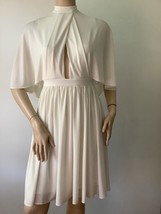 NWOT $395 Halston Alida Open-Front Cape Dress in Chalk M - £76.26 GBP