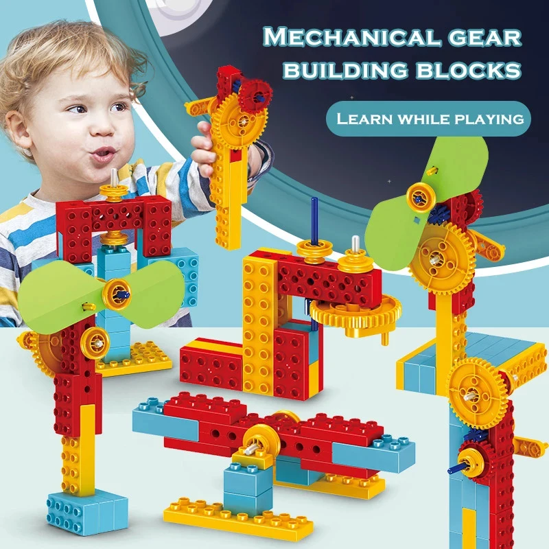 50PCS Gears Building Toys Engineering Build Gear Blocks Large Particle Bricks - £20.94 GBP