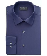 NWT  Alfani Men&#39;s Size 18.5 34/35 Solid Navy Blue Dress Shirt - £13.97 GBP