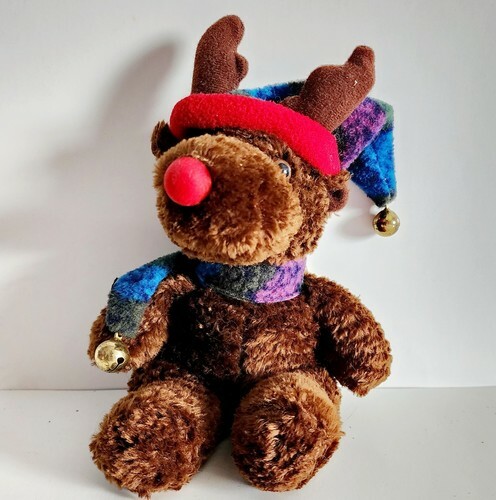 Plushland Reindeer Christmas Beanie Vintage 2000 Collectible Plush 7" PLSHY1 Item image 2
