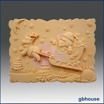 Rudolph Rides Again - Soap/Guest/polymer/clay/cold porcelain 2D silicone mold - £21.80 GBP