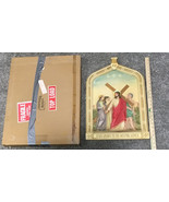 Catholic Jesus Speaks To The Weeping Women  Chalkware Wall Plaque 22.5” ... - $489.02