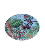 Michel Design Glass Soap Dish Vanity &quot;Spruce&quot;  Pinecones Bird Christmas ... - £9.61 GBP