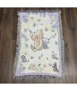 Vtg Disney Winnie The Pooh Woven Blanket Tapestry Throw Wall Decor Pigle... - $49.49