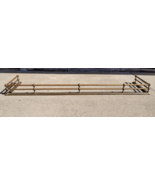 Large Brass Fireplace Fender Ballpost Double Rail 70&quot; Long Hearth Gate P... - $6,551.99 MXN
