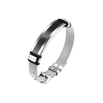 Stylish Stainless Steel Never Fading Black Bracelet For Men Free Shipping - £21.20 GBP