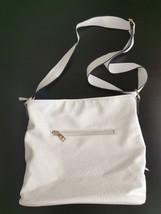 Unbranded White &amp; Gold Faux Leather Crossbody Bag w/ Adjustable Strap - $15.99