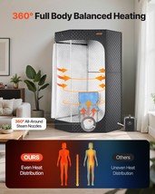 VEVOR Portable Steam Sauna Full with Steamer Chair Oil Box Remote Black - $153.49