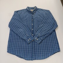 St John's Bay RN#93677 Men's Blue Check Plaid Button-Down Collar Shirt Size L image 13