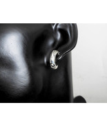 Wave Texture Hoop Earrings 925 Sterling Silver, Handmade Men Stud Earrin... - £36.77 GBP