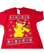 Pokemon Santa Holiday Pikachu  Christmas  Shirt Adults Unisex Size Medium - £7.92 GBP