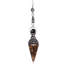 Healing Dowsing Pendulum Pendulum Hexagonal Pendant Neckalce Divination Gemstone - £12.14 GBP