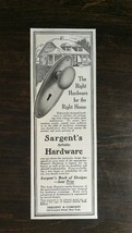 Vintage 1909 Sargent &amp; Company Artistic Hardware for Doors Original Ad 721 - $6.64