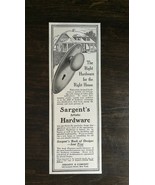 Vintage 1909 Sargent &amp; Company Artistic Hardware for Doors Original Ad 721 - £5.22 GBP