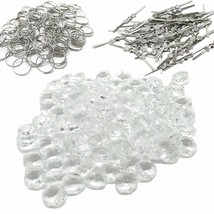 150Pcs 14mm Clear Crystal Glass Octagon Beads Chandelier Prisms Lamp 2 Holes - £11.43 GBP+