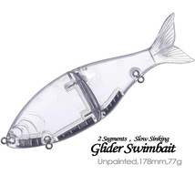 5PCS 178mm 77g Sinking Glide Swimbait Handmade Unpainted Bait Blank Fish... - £17.95 GBP