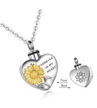 Sterling Silver Sunflower Urn Necklaces for Ashes Women - £117.20 GBP